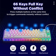 ♞,♘,♙GamaKay K66 Mechanical Keyboard 66 Keys Gateron Switch Hot Swappable Tyce-C Wired RGB Backlit