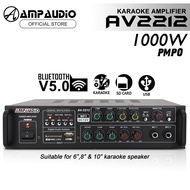 1500W Karaoke Amplifier Ampaudio AV2212 Bluetooth Stereo Amplifier Wireless Audio Home Karaoke Power