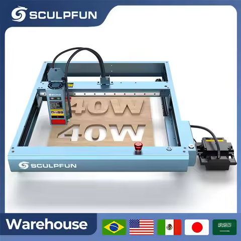 Sculpfun 40W Laser Engraver Cutting Machine SF-A9 For Paper Cutting Wood Bamboo Leather Colored Glas