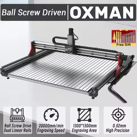 BulkMan3D OXMAN CNC Router Machine Frame Kit 4-Axis SFU1610 Ball Screw Dual Linear Rails Engraver fo