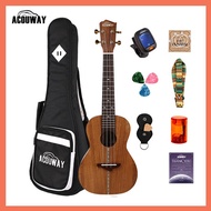 Acouway Ukulele ukelele kit Soprano Concert Tenor Koa Uke 21 23 26 String Guitar with Gig Bag Tuner