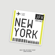 New York Flight Ticket Cutting Sticker