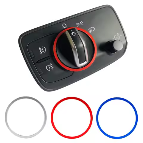 Car Styling Headlight Control Switch Knob Decorative Ring Trim Frame Sticker Fit For Audi A3 S3 Q2 A