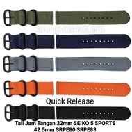 Jkv Strap Seiko 5 Sports 42.5mm SRPE71 SRPE80 SRPE83 Quick Release Canvas Watch Strap