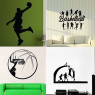 Basketball Dunk Tournament Game Sport Wall Stickers Jump Player Throwing Ball Vinyl Decals Boys Room