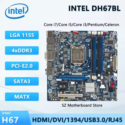 ASUS Intel DH67BL LGA 1155 H67 Motherboard For i7-2600 i5-2400 i3-2120 CPU DDR3 PCI USB2.0 HDMI Micr