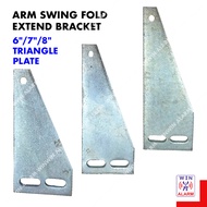 Auto Gate Arm Swing Fold Extend Bracket Autogate System Triangle Plate ( 1PC  ) 6"7" 8" size