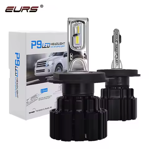 EURS P9 LED H4 H7 LED Car Headlight Bulb 100W Hi/Lo Beam H11 H8 H9 HB4 Auto LED headlight H13 Fog Li