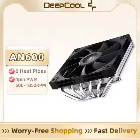 DEEPCCOL AN600 CPU Cooler 120mm Cooling Fan 6 Heat Pipe Downward-pressing PC Case Radiator For Intel