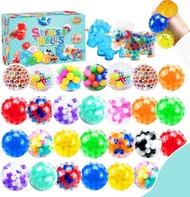 32Pcs Stress Balls, Squishy Squeeze Balls Bulk Small Squeeze Balls for Adults Stress Relief Party Fa