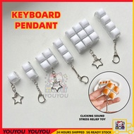 [SG Seller]ASMR Keyboard Keychain Fidget Mini Keyboard Clicker Toy Tactile Keyboard Pendant Toy Clic