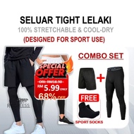 ROOFLESS Running Pants Men Seluar Tight Lelaki Seluar Tight Putih Pro Combat Tight Pant Man Seluar R