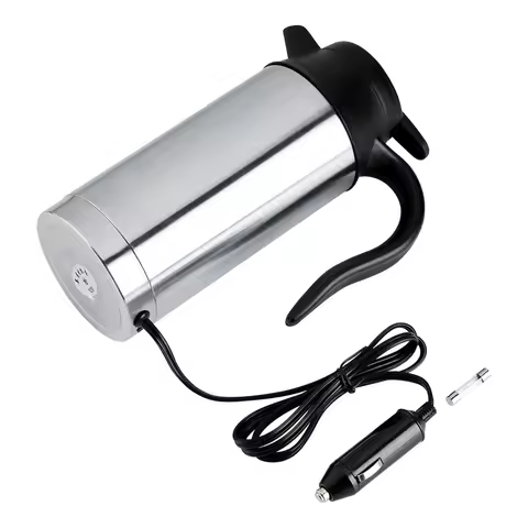 Car Electric Bottle 12V 750ml Stainless Steel Electric Car Kettle Heating Cup Coffee Mug Travel Wate