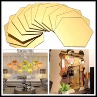 Hexagon Mirror Acrylic Wall Decoration Stickers 7pcs