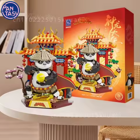Pantasy Kung Fu Panda 4 Building Blocks Dragon Hero Educational Assembling Model Toys Collection Des
