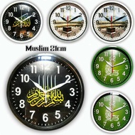 JAM DINDING 009 MOTIF MUSLIM / JAM DINDING ANALOG / JAM DINDING MOTIF KALIGRAFI DIAMETER 21CM