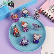 BLUEVELVET 8Pcs Cartoon Cute Clip, Acrylic Double-sided Comic Mini Paper Clip, Funny School Supplies
