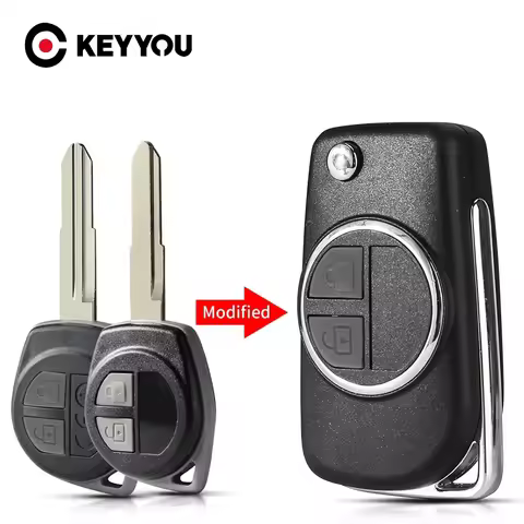 KEYYOU 2 Buttons Folding Modified Key For Suzuki Swift grand Vitara Alto SX4 Flip Key Shell Remote C
