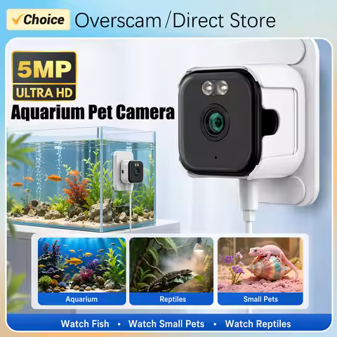 Mini 5MP Fish Tank Pet Window Camera WiFi Remote Monitoring Full Color Night Vision Two-Way Audio Aq