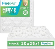 Air Filters 20x25x1 MERV 8, MPR 600, Air Filter (6 Pack)