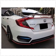 🔥Hinda Civic Fc SI Spoiler Ori Abs With Led Screw No Double Tape Glossy Black/Carbon Design