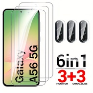 TEMU A56 [3+3]6in 1 6pcs 9h Tempered Glass For Galaxy A56 5g 2025 A16 A26 A36 Camera Lens Screen Pro