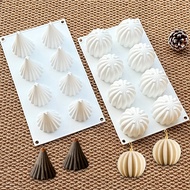 Striped Christmas Tree Silicone Candy Mold Round Cocoa Ball Silicone Mold Baking