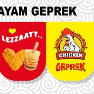 BANNER SPANDUK RENDA / BANNER SPANDUK BOOTH FRIED CHICKEN AYAM GEPREK / KENTANG SPIRAL / BURGER / TA