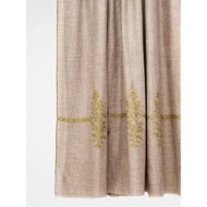羊絨原色綠色花叢手工刺繡/克什米爾手工披肩100% Pashmina