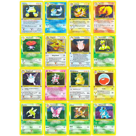 DIY Pokemon Cards PTCG Base Fossil 1st Edition Dragonite Gengar Articuno Moltres Lapras Ditto Holo E