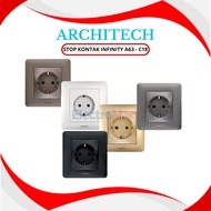 Architech Stop Kontak INFINITY Grey Gold Black Brown White A63-C18 - Architech Stop Kontak Switch IN