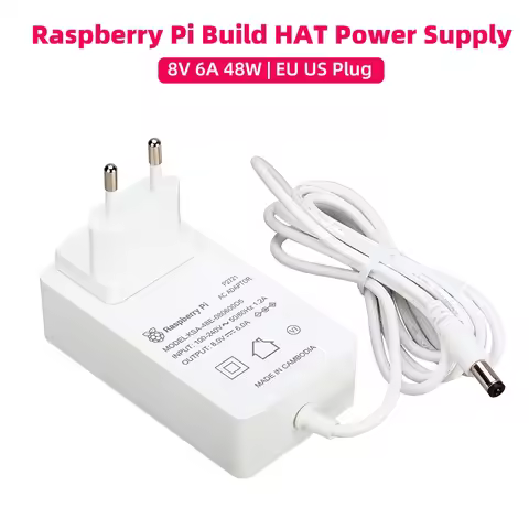Raspberry Pi Build HAT Power Supply 48W 8V 6A EU US Power Adapter with 1.5m 16AWG Cable LEGO-compati