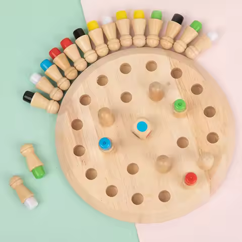 Wooden Chessboard Color Memory Chess Game Memory Concentration Training Wooden CHILDREN'S Early Educ