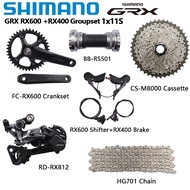 Shimano GRX RX600 RX400กลุ่มเซ็ท1X11จักรยานเสือหมอบความเร็ว RX600 Crankset RX600 Split RX400แยกดิสก์