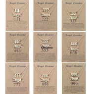 Onione 2Pcs Unique Angel Number Necklace 111 222 333 444 666 777 Numerology Pendants Chokers Chain f