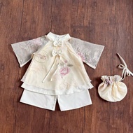 Lotus Pattern Ao Dai Set with Bag for Newborn Girls 1 2 3 4 5 Years Old MINTSCLOSET - GA2502 ao dai 