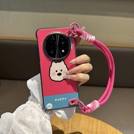 Cute pink puppy phone case For OPPO Find N5 Case With Bracelet oppo n5 Cover