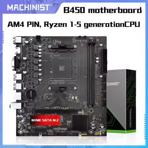 MACHINIST B450 AMD motherboard support AM4 (Ryzen 1-5)CPU DDR4 Dual Channel memory 3600mhz RAM and T