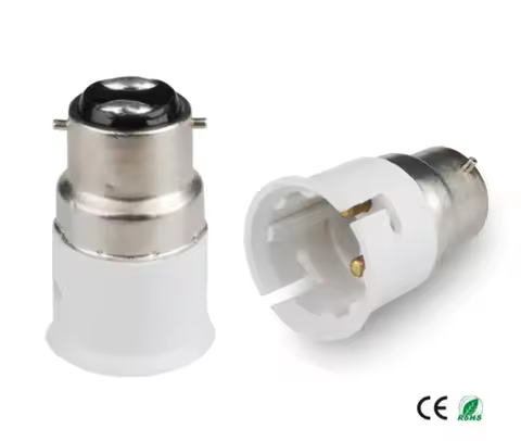 2pcs B22 To B22 CFL LED Bayonet Light Socket Adapter Extender B22-B22 Lamp Holder Converter