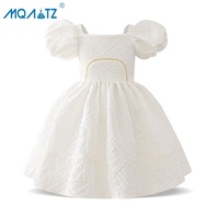 MQATZ Pageant Birthday Dress For Girl Children Costume Beige Princess Dresses Girls Clothes Short Sl