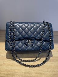 Chanel classic Flat bag CF 30 jumbo 30 Navy phw
