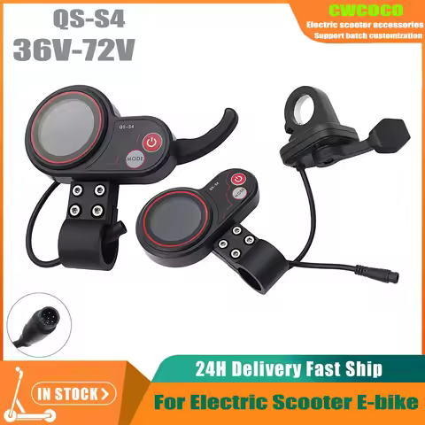 QS-S4 36V-60V 72V Thumb Throttle LCD Display Kit For Zero 8 9 10 8X 10X 11X Electric Scooter 6PIN Di