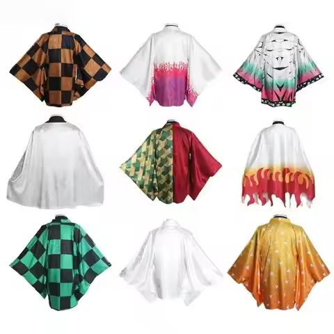 Anime Character Tomioka Giyuu Kamado Tanjiro Cloak Cosplay Costume Kimono Brocade Cape Dark Flow Hao