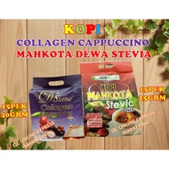 D'stana COLLAGEN CAPPUCCINO VS KOPI MAHKOTA DEWA STEVIA PLUS Food SUNNAH BIOSTEVIA PEK 15PEK = 1 BAG