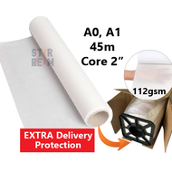 A1&A0 Tracing Paper Roll 45meters 112gsm 2" Core