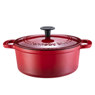 Ronneby Bruk紅色琺瑯鍋22cm鑄鐵鍋燜燉鍋燉盅煲湯燜燒家用電磁爐煮鍋搪瓷鍋