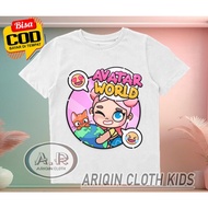 Short sleeve t-shirt Children's shirt with avatar world game pazu world motif