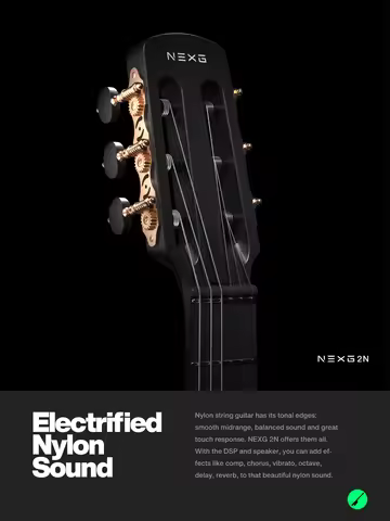 Enya Acoustic-Electric Carbon Fiber Classical Nylon String Travel Guitar NEXG 2N Smart Acustica Elec