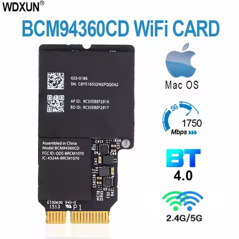 WIRCARD Dual band 1750Mbps BCM94360CD 802.11AC WIFI wireless BT 4.0 bcm94360cd native card Airdrop f