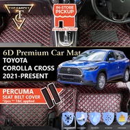 TOYOTA COROLLA CROSS ( 2021 - 2024 ) 6D PU Leather Car Carpet VIP Car Mat Floor Mat Alas Kaki Karpet Kereta Accessories